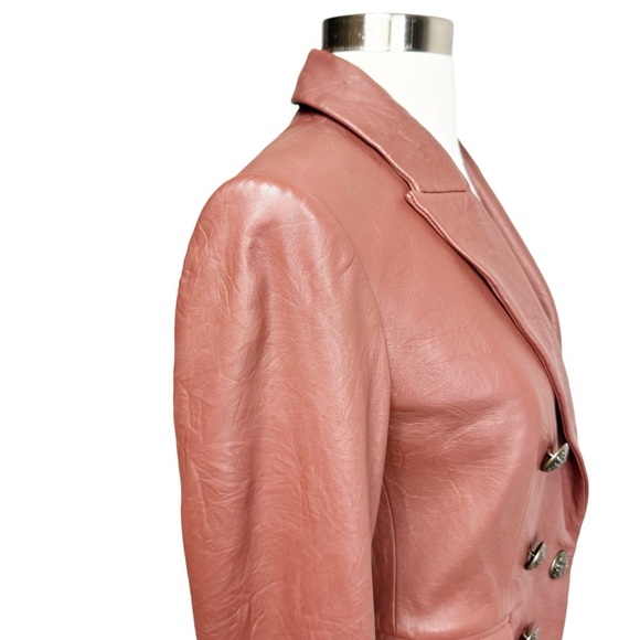 VERONICA BEARD Gaya Leather Dickey Blazer Jacket | 0 Rust $1395 New with Tags - Picture 15 of 16